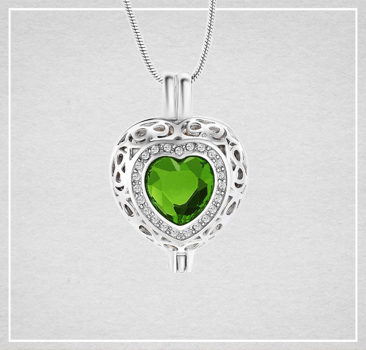 Heart Locket Cremation Jewelry- May - Heartland Cremation & Burial Society