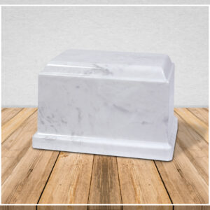 Crescent Marble Full Capacity Urn- White