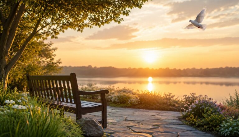 Peaceful lakeside garden reflecting calm for cremation services Kansas City, MO