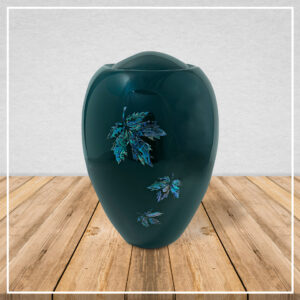 Shell Art- Green Falling Leaf
