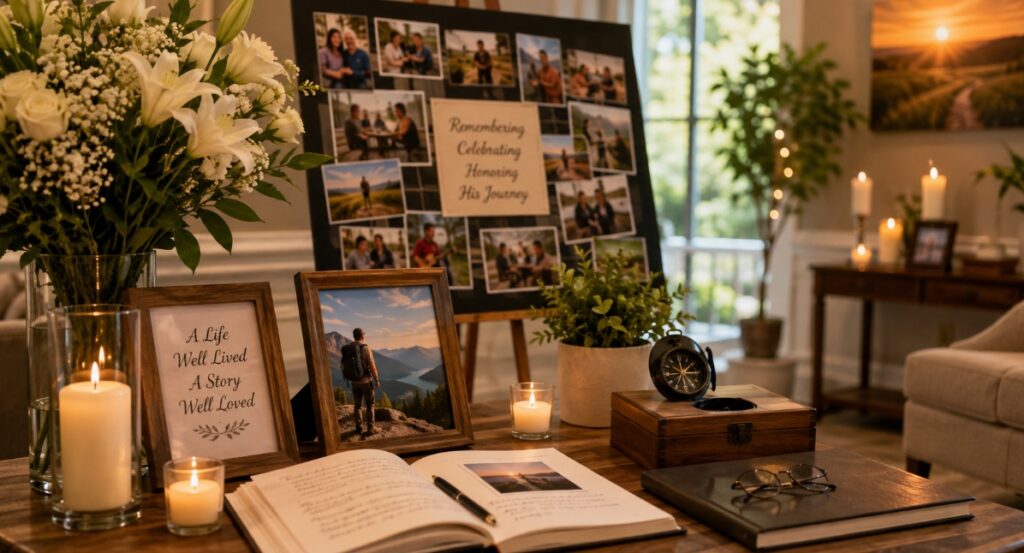 memorial tribute display representing personalized funeral homes Overland Park, KS